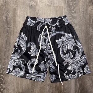 Who Cares x SAVS Baroque Mesh Shorts Men's Size XL Black And White 9" Pockets